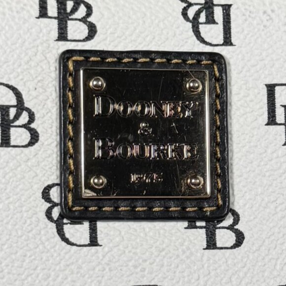 Dooney & Bourke Gretta Folded Zip Wristlet — White/Black Coated Canvas, EUC - Picture 2 of 10